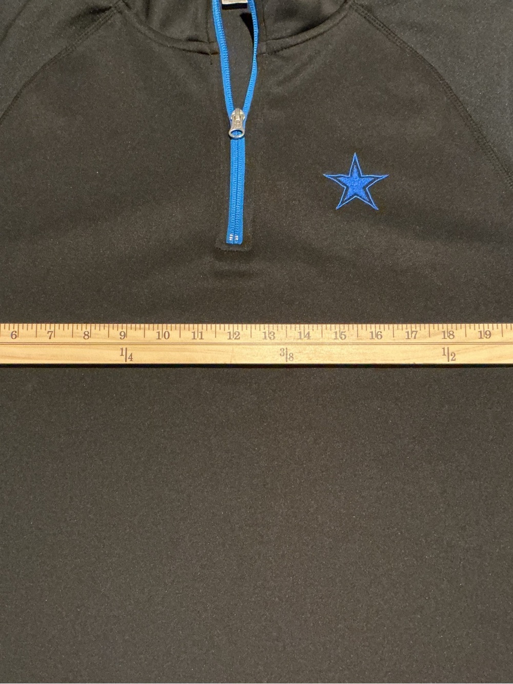 Men’s Dallas Cowboys Authentic 1/4 Zip Pullover Black Blue Star L - Picture 7 of 10